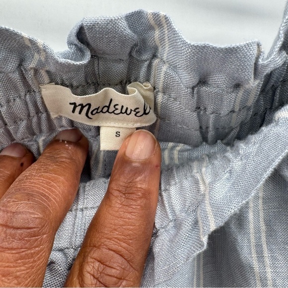 Madewell Light Gray Striped Pants wide leg size S - Picture 4 of 9